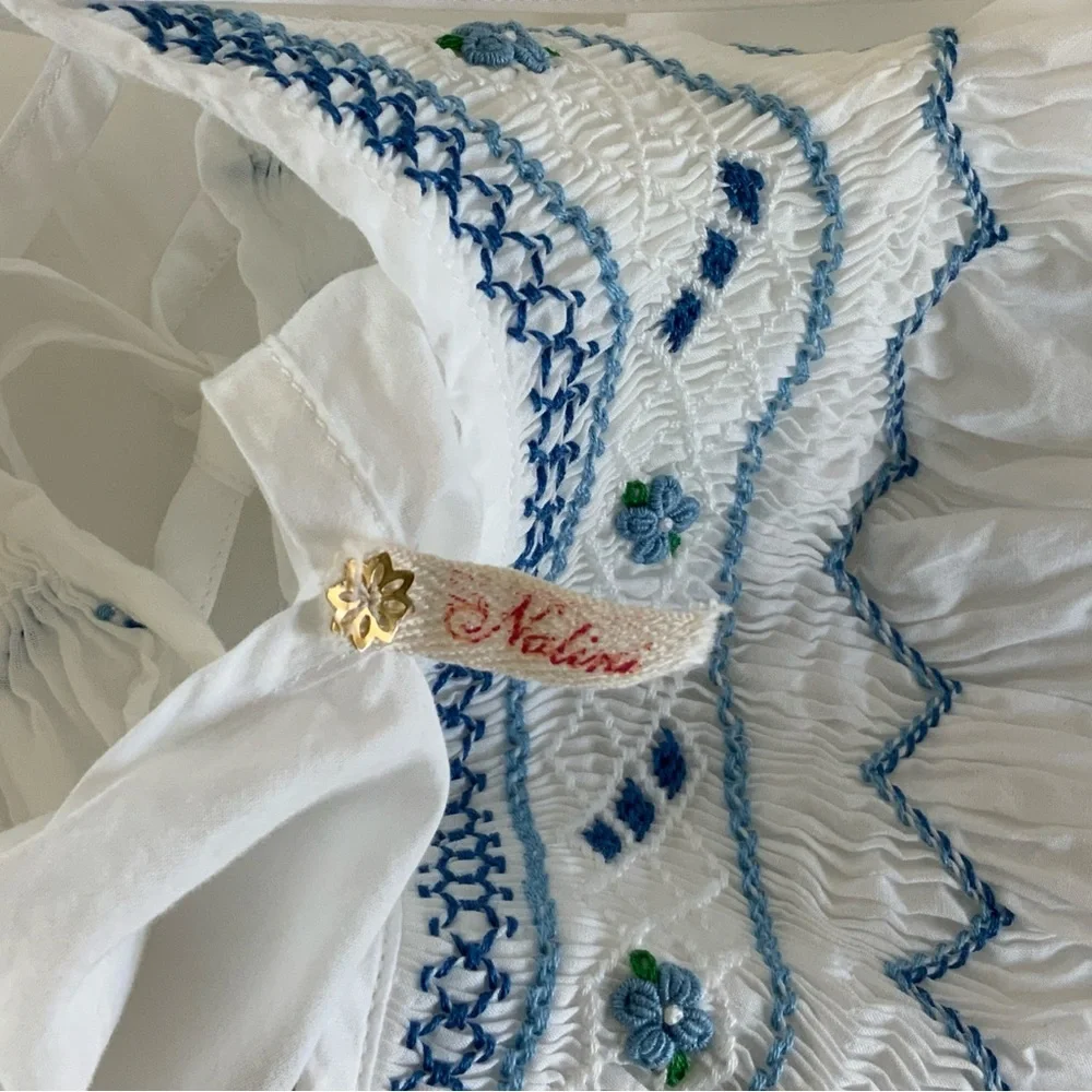 Nalini Hand Embroidered Madagascar Dress One Size - Picture 9 of 10